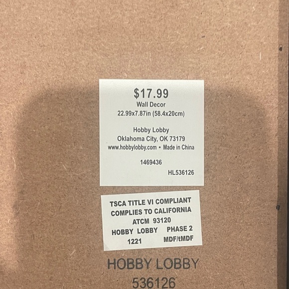 Hobby Lobby Play Room Sign - Black and Cream - Picture 2 of 2
